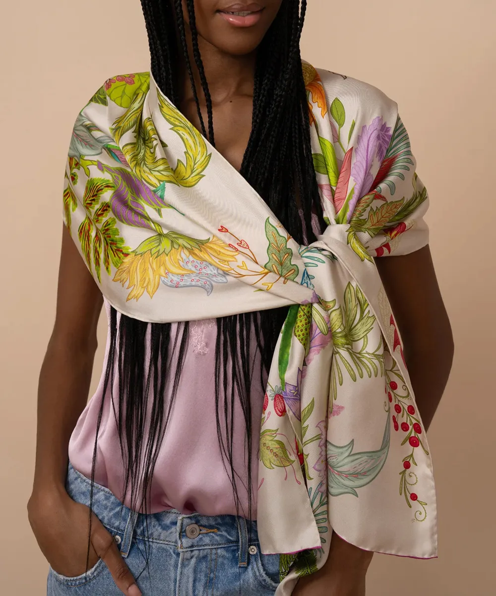 Art Graphic Casual Style Silk Oblong Scarf