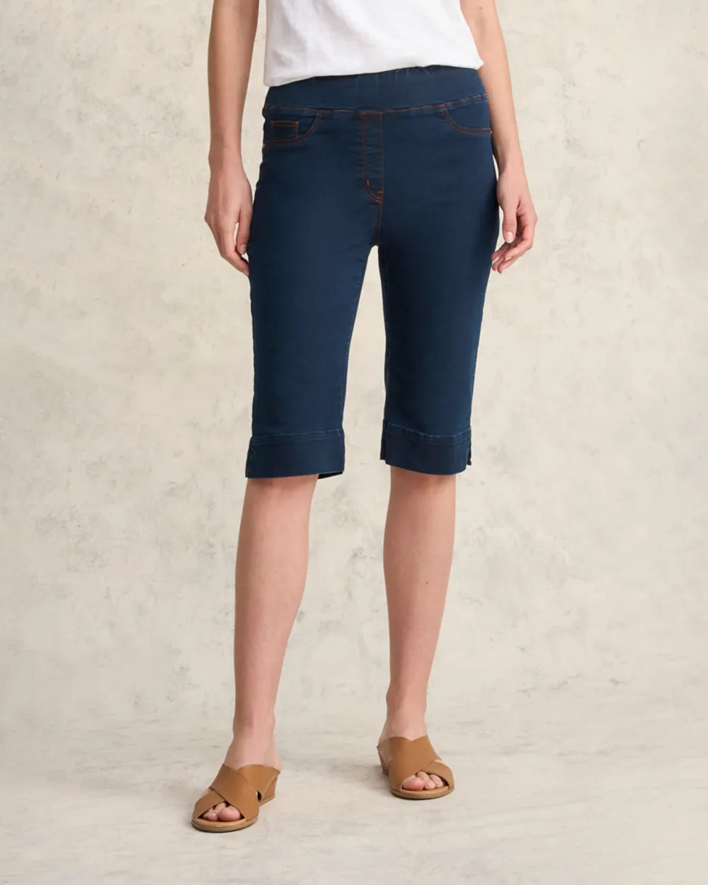 Denim Knee Length Shorts