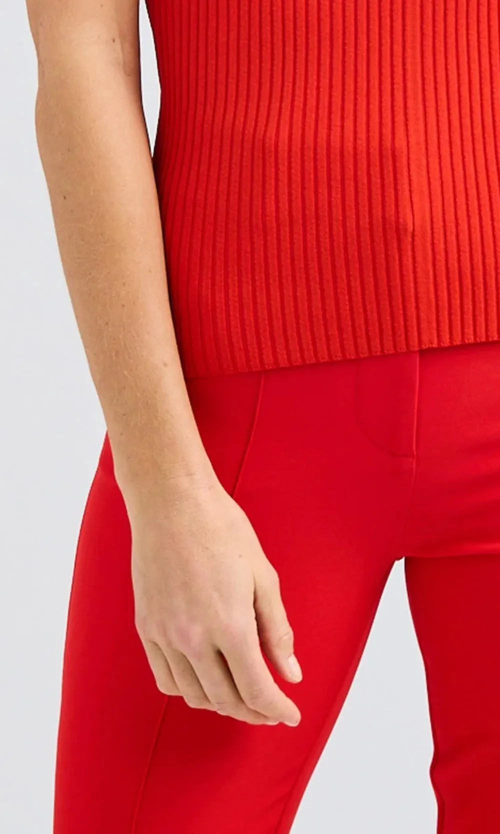 Red Skinny Casual Trousers