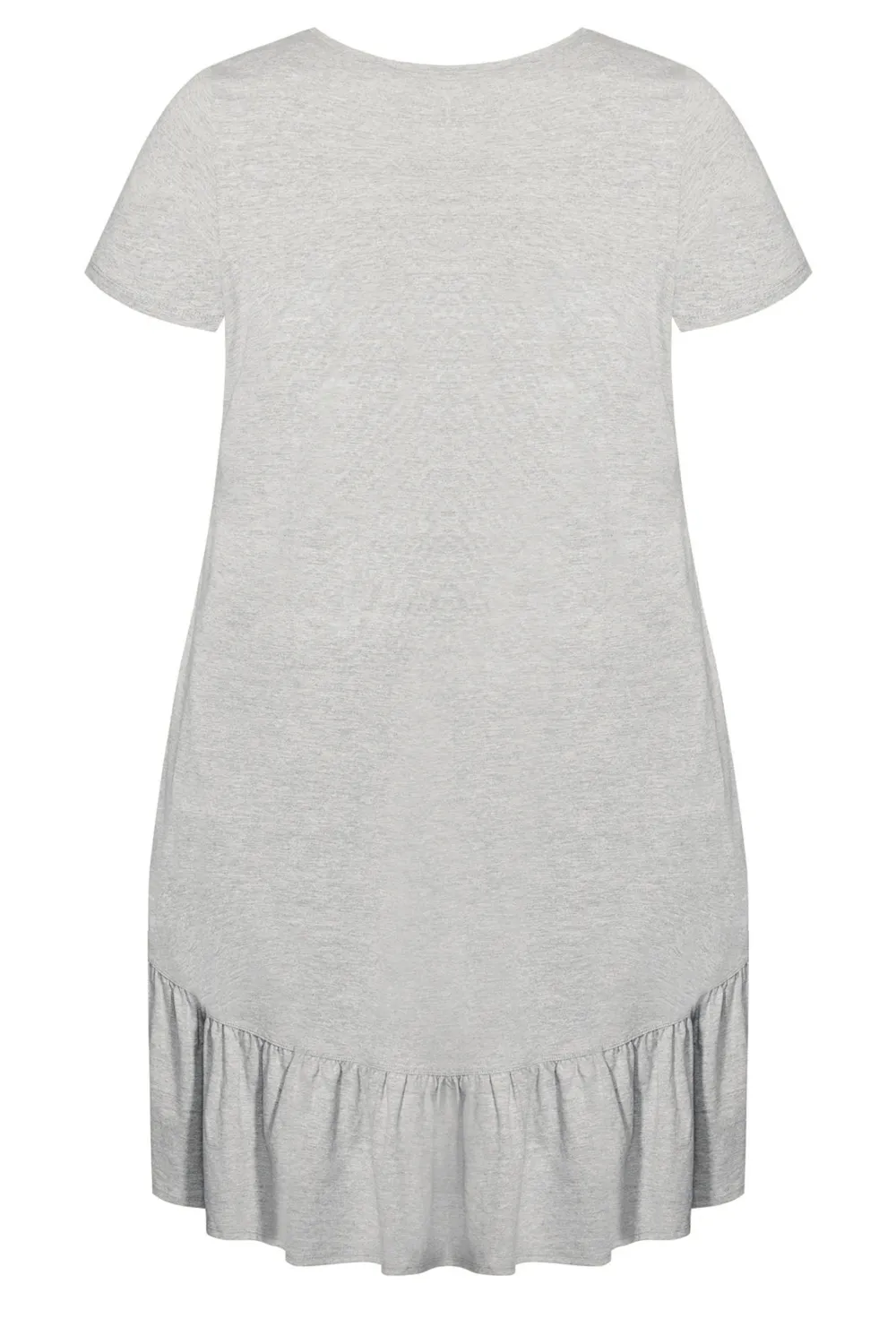 Evans Grey Dipped Smock Hem T-Shirt Dress