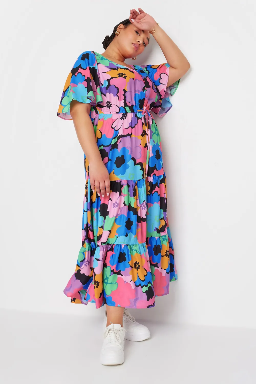 YOURS Curve Purple Floral Print Maxi Dress