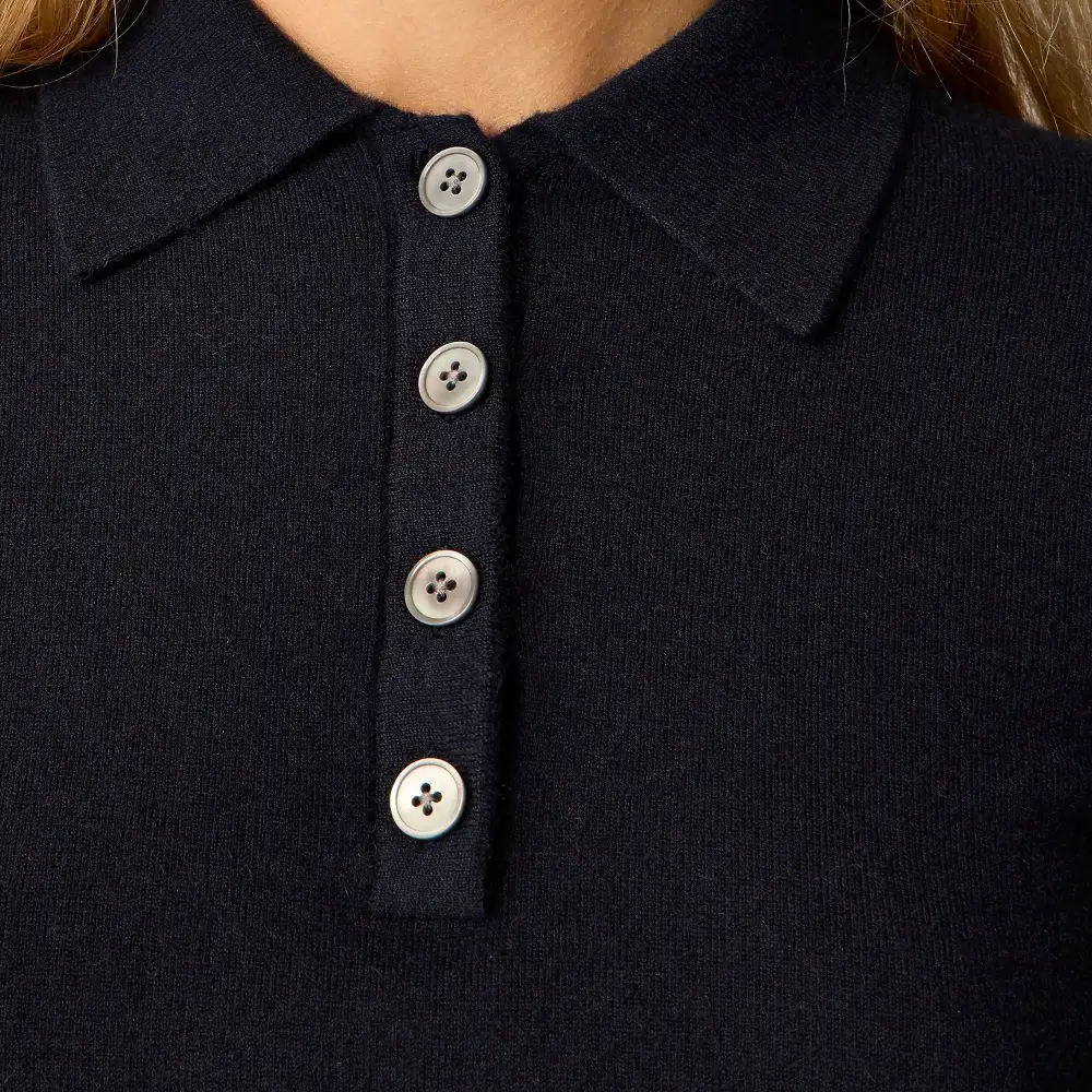 Cashmere-Blend Long-Sleeve Polo Sweaters