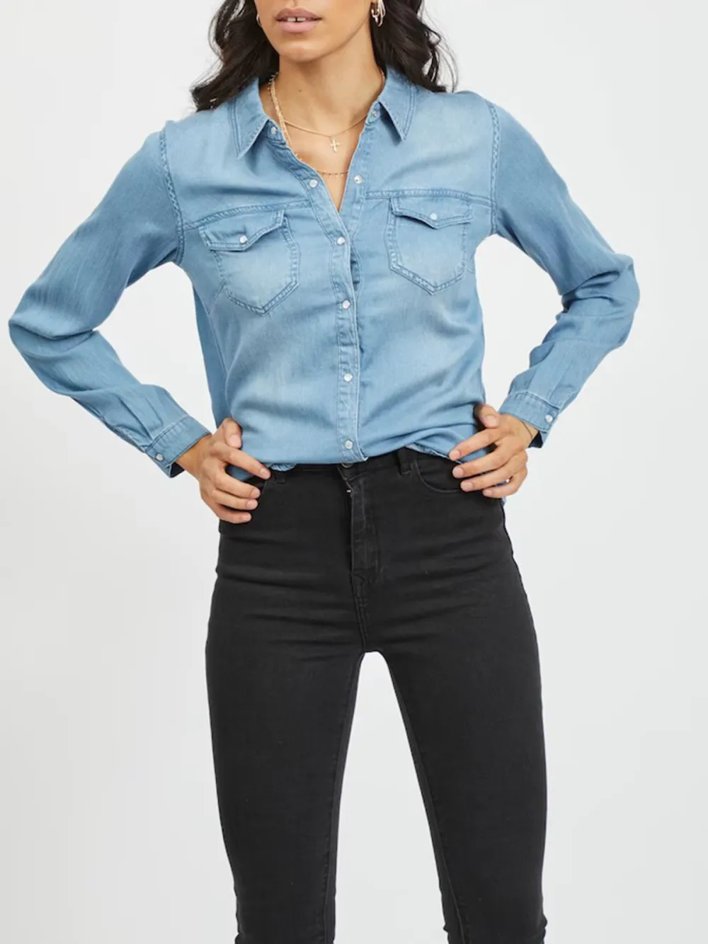 Kent Collar Long Sleeve Casual Style Blouses