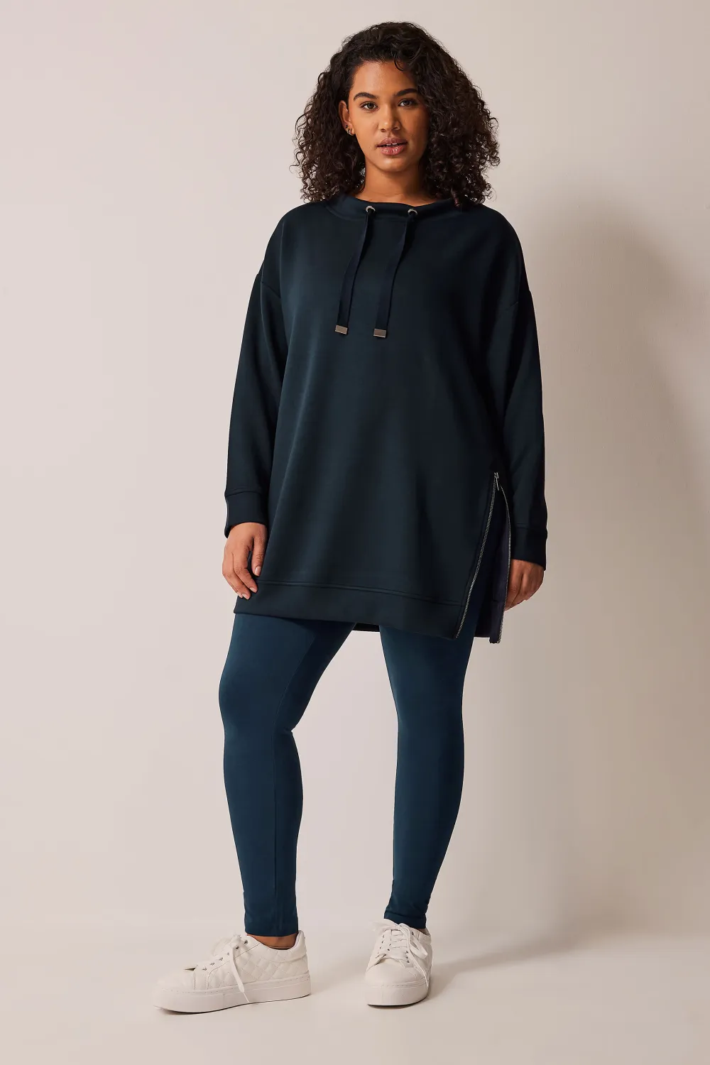 EVANS Curve Black Cotton Stretch Leggings