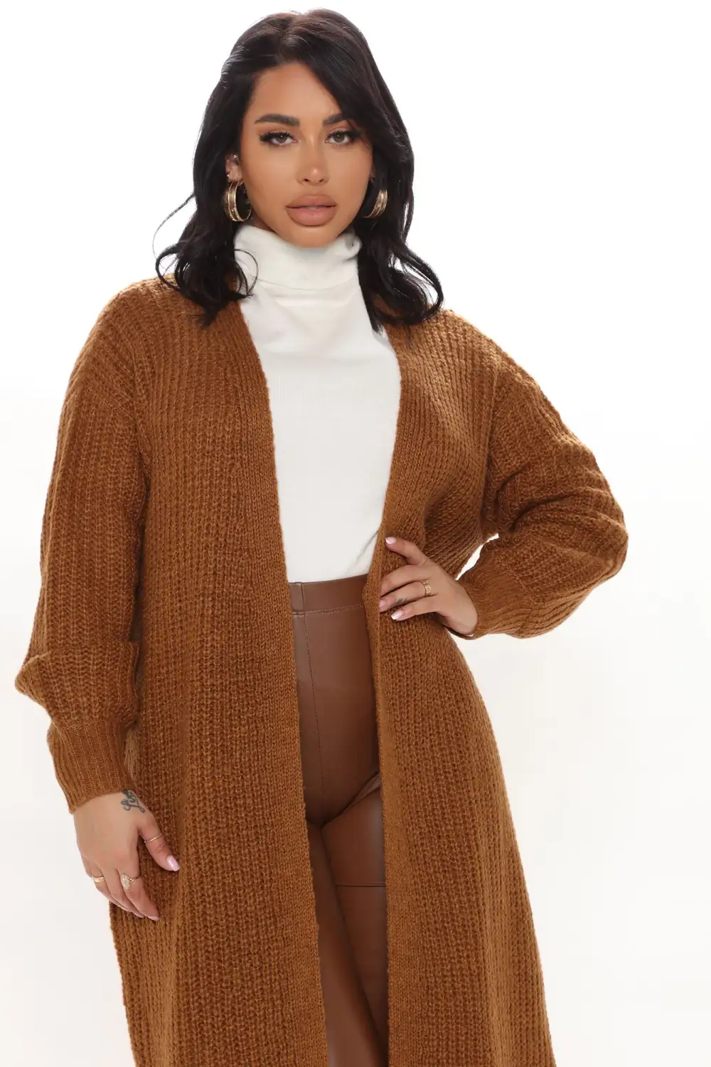 Couch Cuddles Long Cardigan - Brown