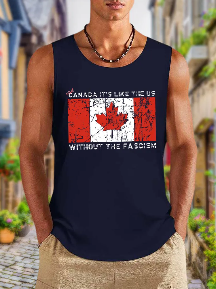 Men'S Visit Canada It'S Like The Us Without The Fascism We Will Never Yield To Tru.p Vest