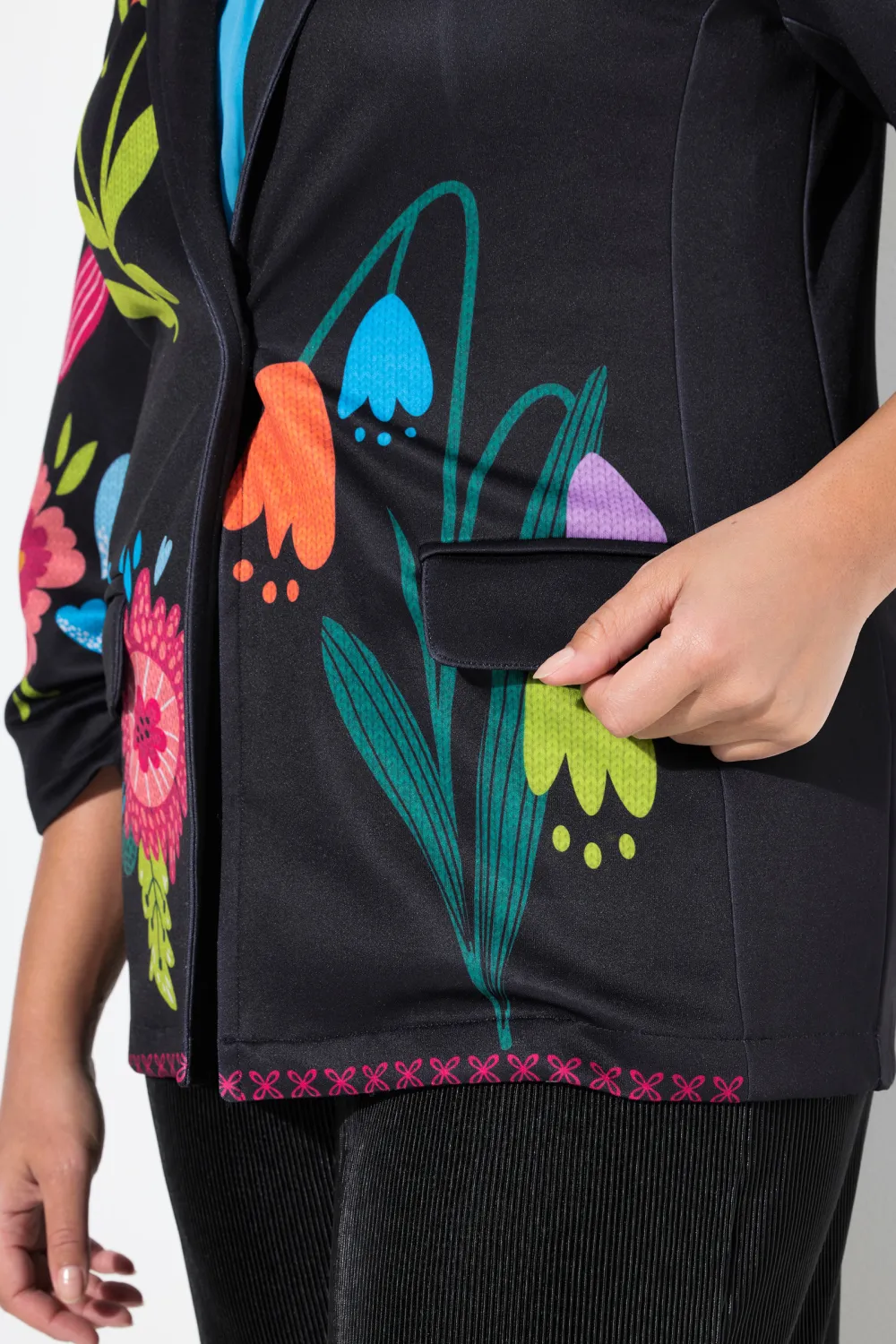 Color Blocking Printed Women's Top