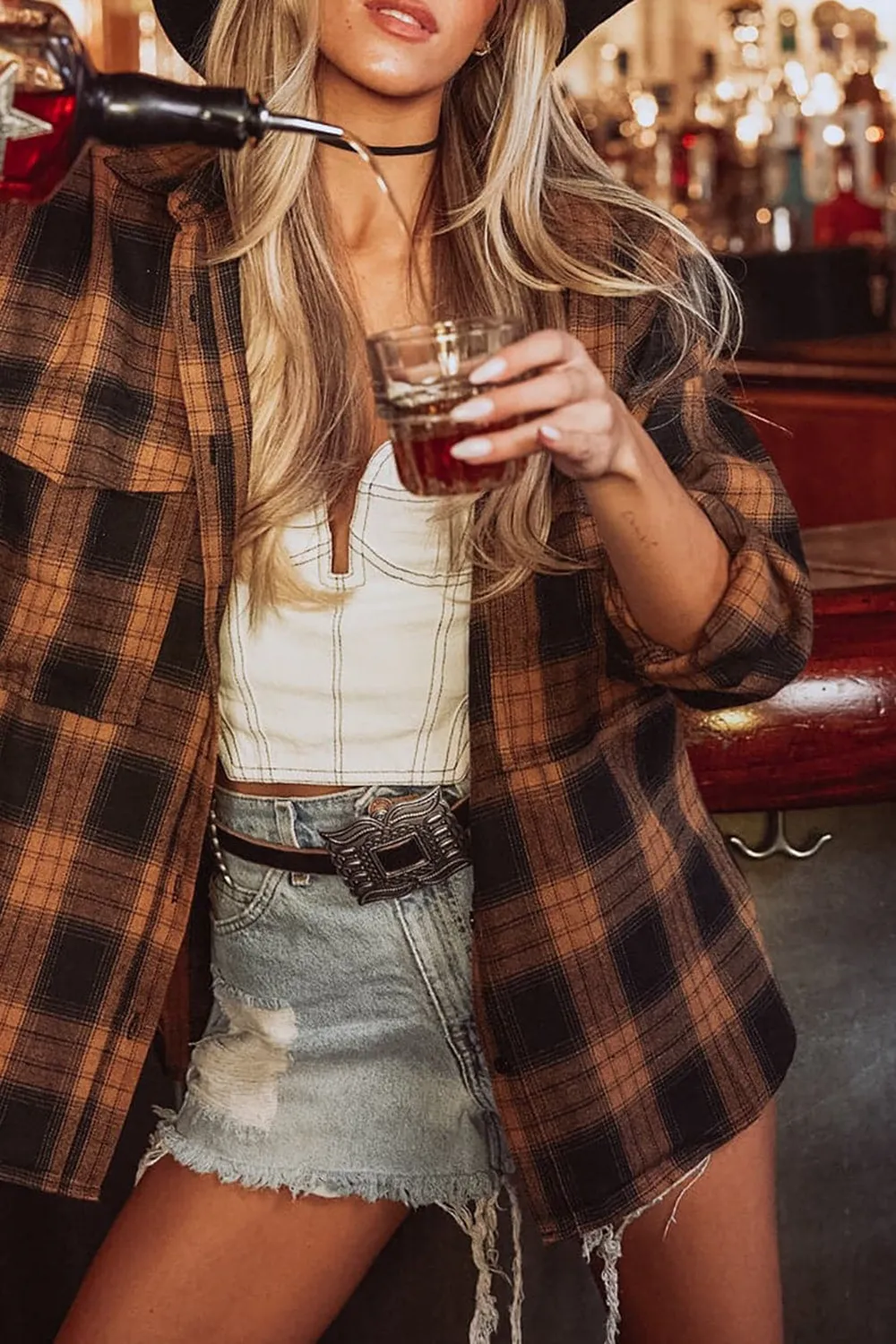 Brown And Black Flannel Plaid Shirt