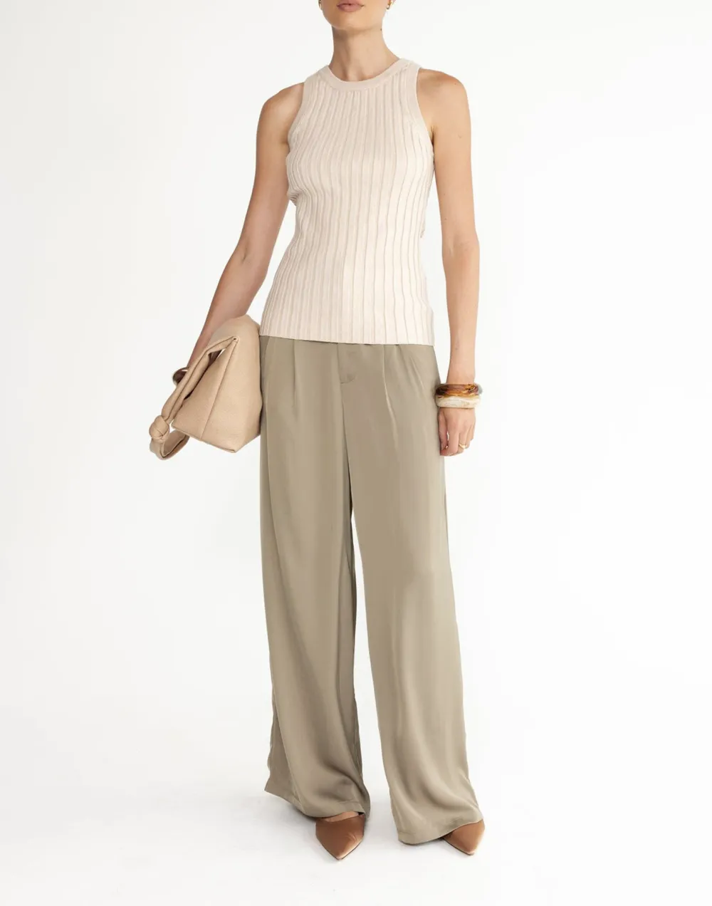 Basic High Round Neck Long Vest