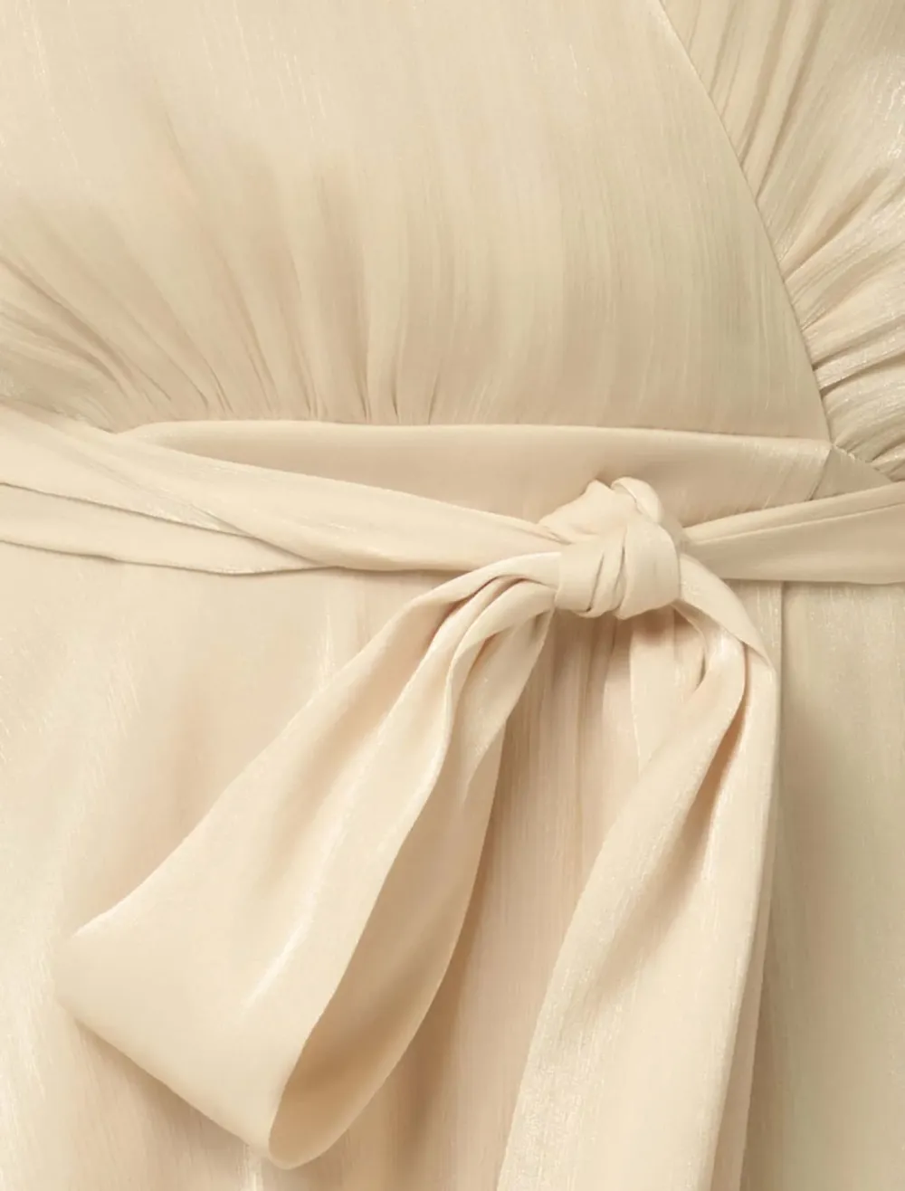 Petite Metallic Wrap Midi Dress