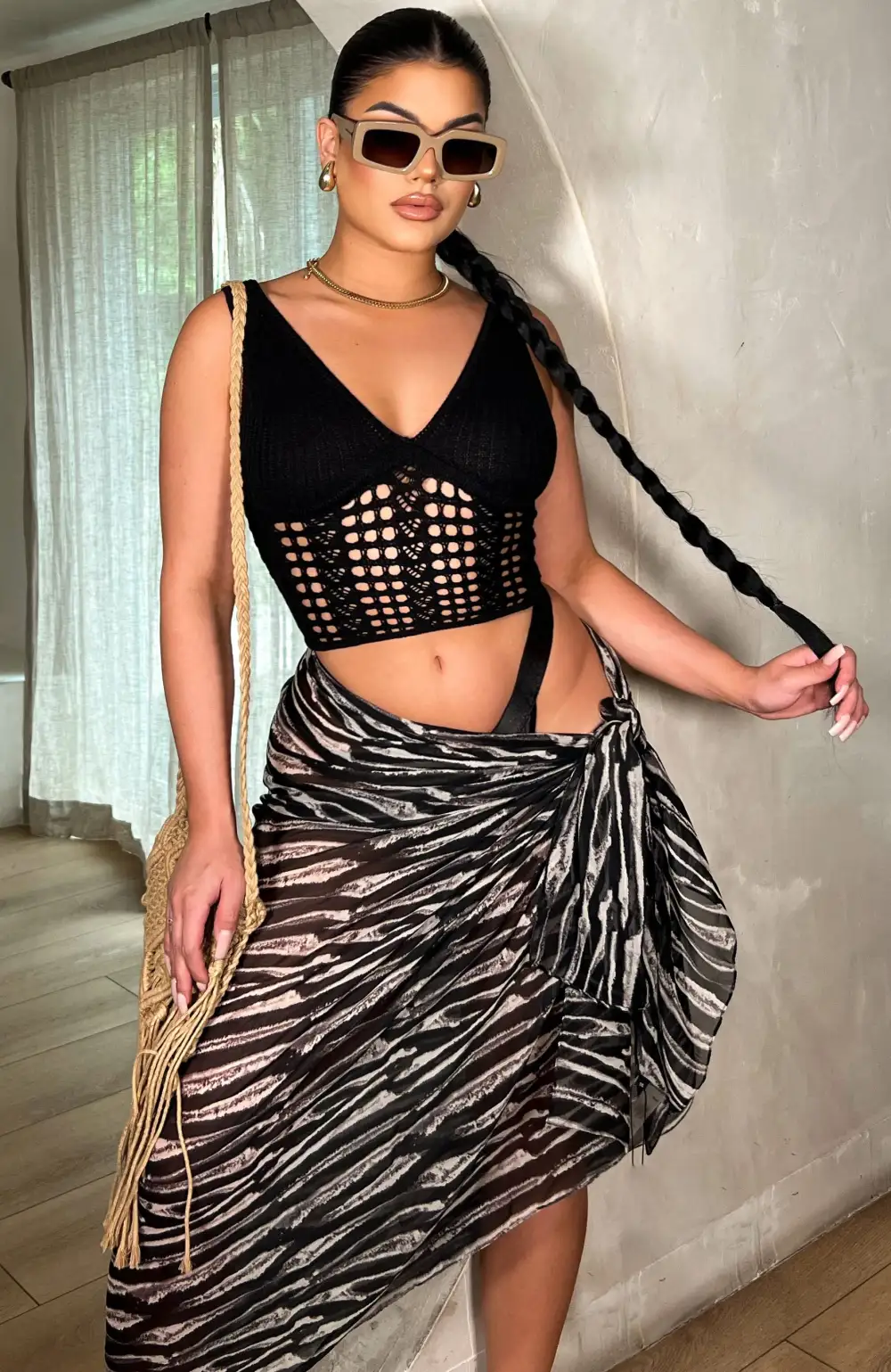 Young And Careless Knit Tank - Black