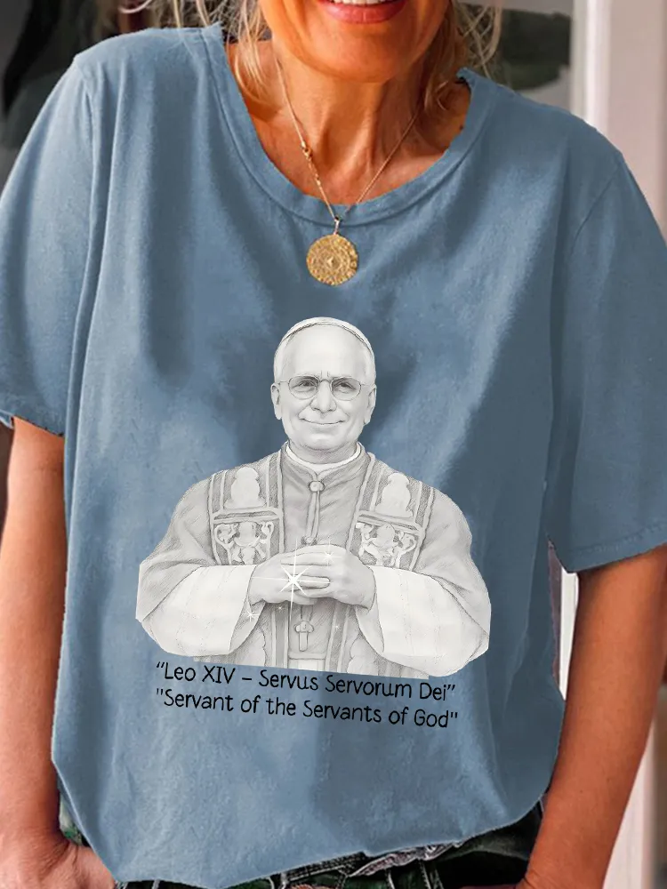 Women'S He Holds The Keys To The Vatican And To Our Hearts Round-Neck Short-Sleeved T-Shirt