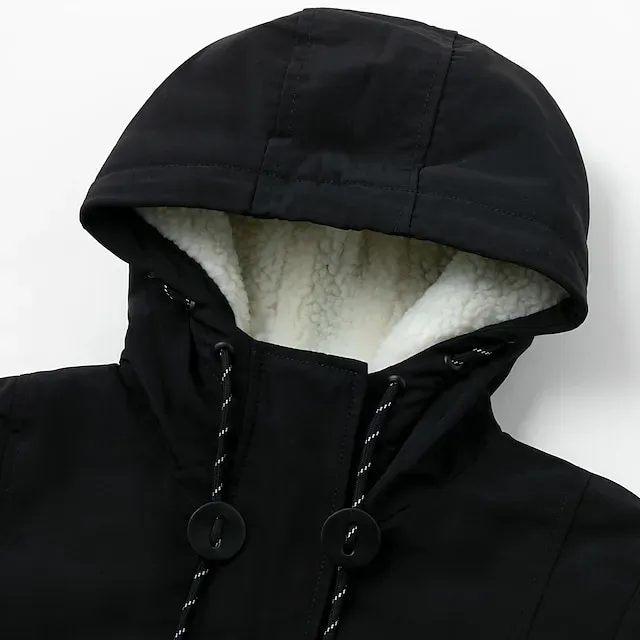 Women's Parka Waterproof Puffer Jacket Thermal Warm Heated Coat Fleece Lined Winter Coat Windproof Outdoor Zip up Hooded Coat Sports Hiking Jacket Purple Pink