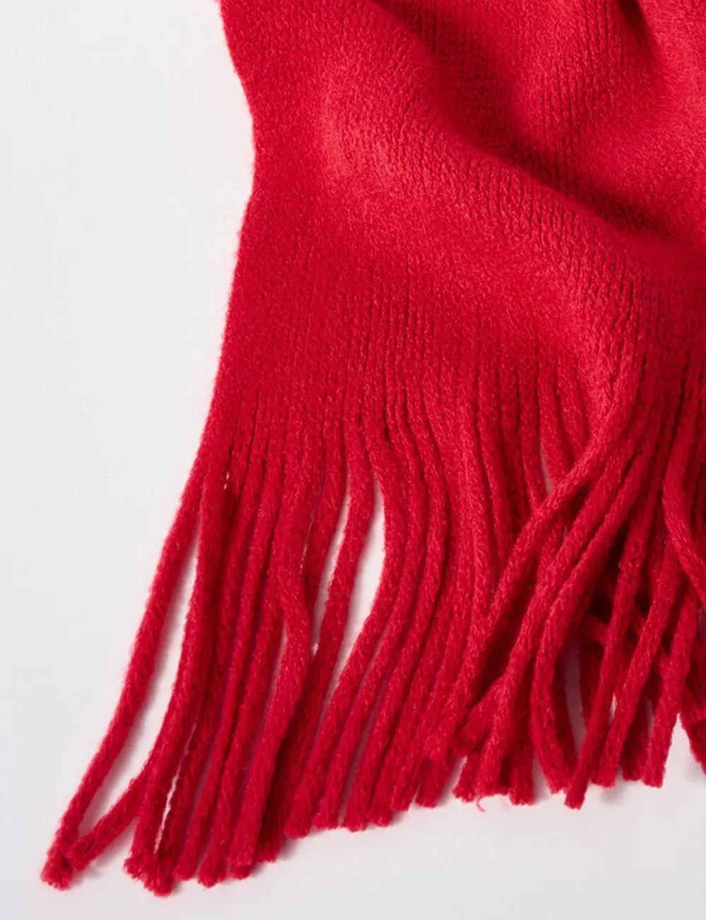 Vintage High-End Crimson Soft Scarf