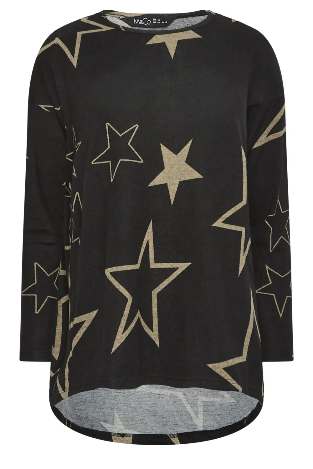 M&Co Black Star Print Jumper