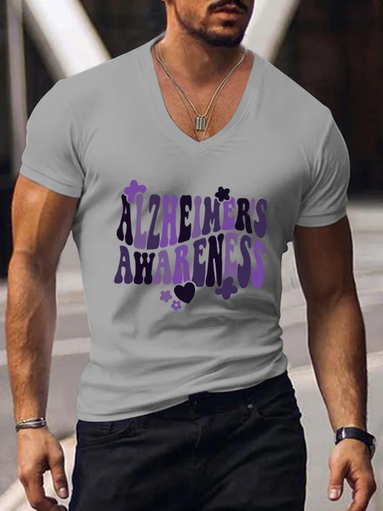 Men's T-Shirt  I Wear Purple For Someone Alzheimer's Awareness