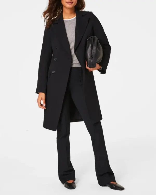 Black Mid-Length Coat Jacket