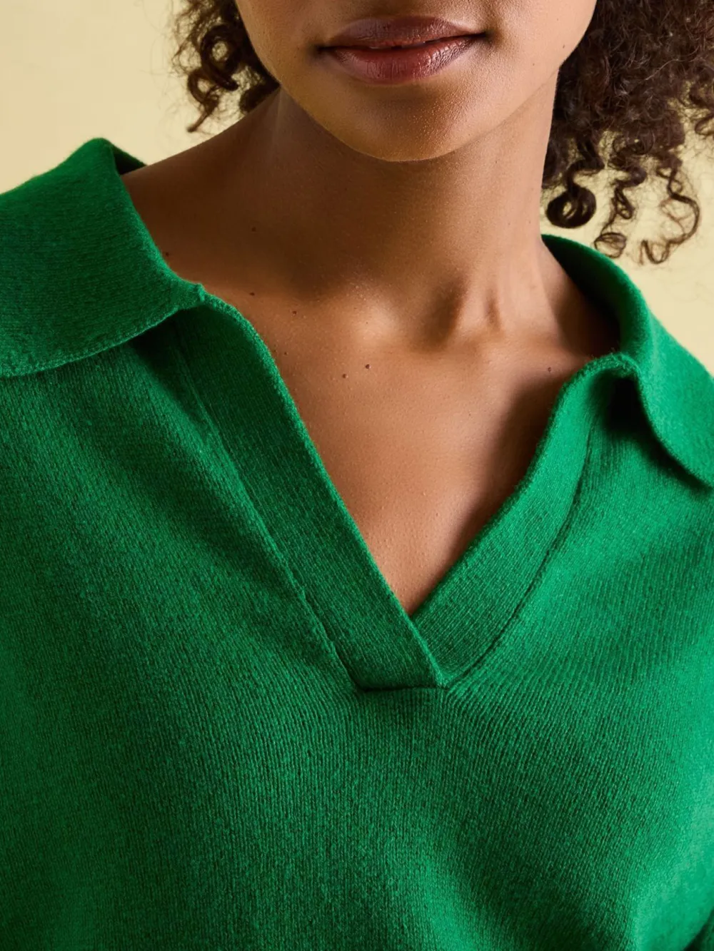 V Neck Stripe Jumper with Collar