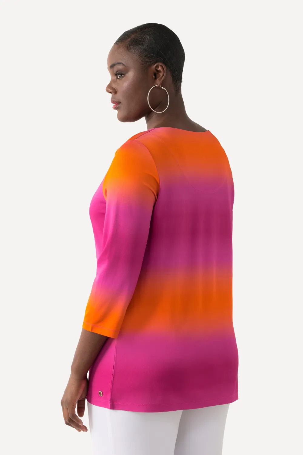 Slinkyshirt, Piqué, Wasserfall-Ausschnitt, 3/4-Arm