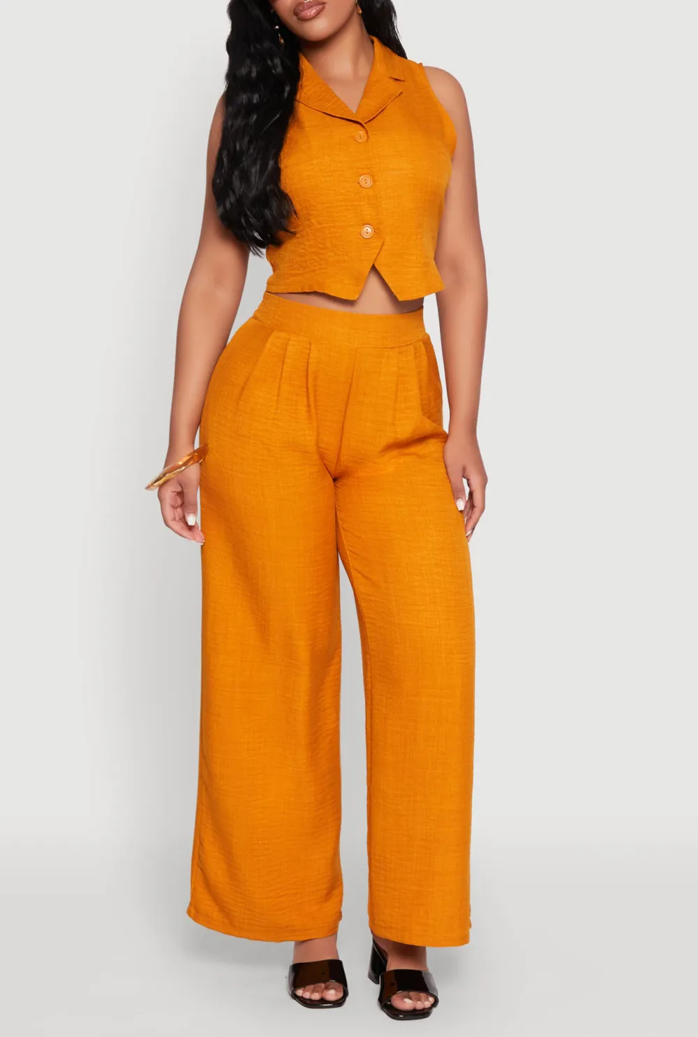 Flip Collar Vest Jacket