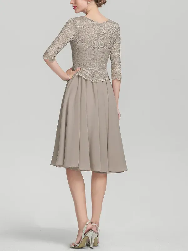 Chiffon Lace A-Line Skirt Chiffon Top Suit