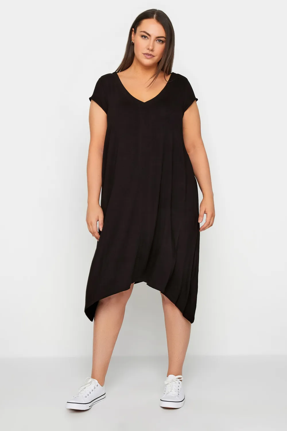 Evans Black Cut Out Detail T-shirt Dress