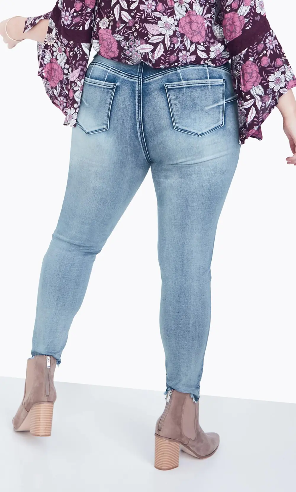 Evans Blue Light Wash Distressed Denim Skinny Jeans