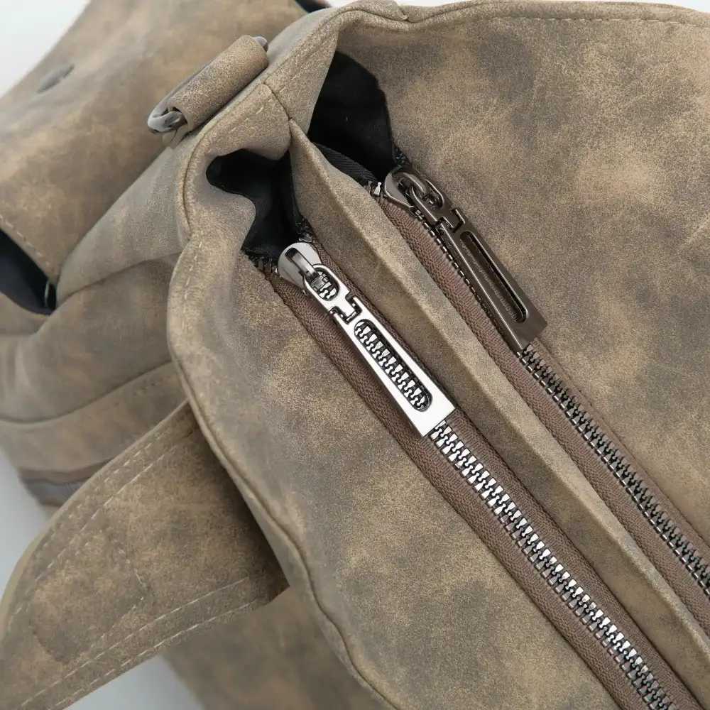 Pocket Front Leather Crossbody Bag
