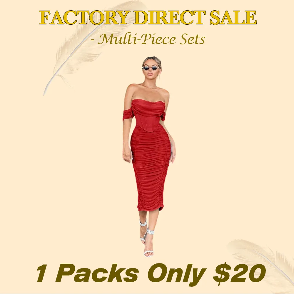 Women's Off The Shoulder Cocktail Midi Dress with Built-in Bra Ruched Bodycon Corset for Fall Homecoming Wedding Guest Formal Party - Sleeveless