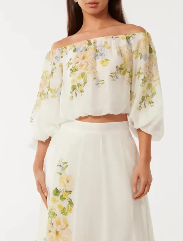 Off Shoulder Floral Tops