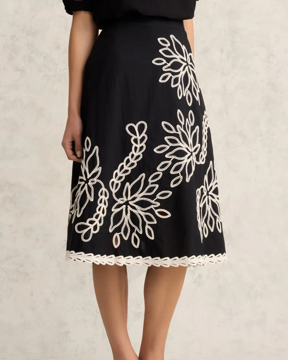 Embroidered Cotton Skirt