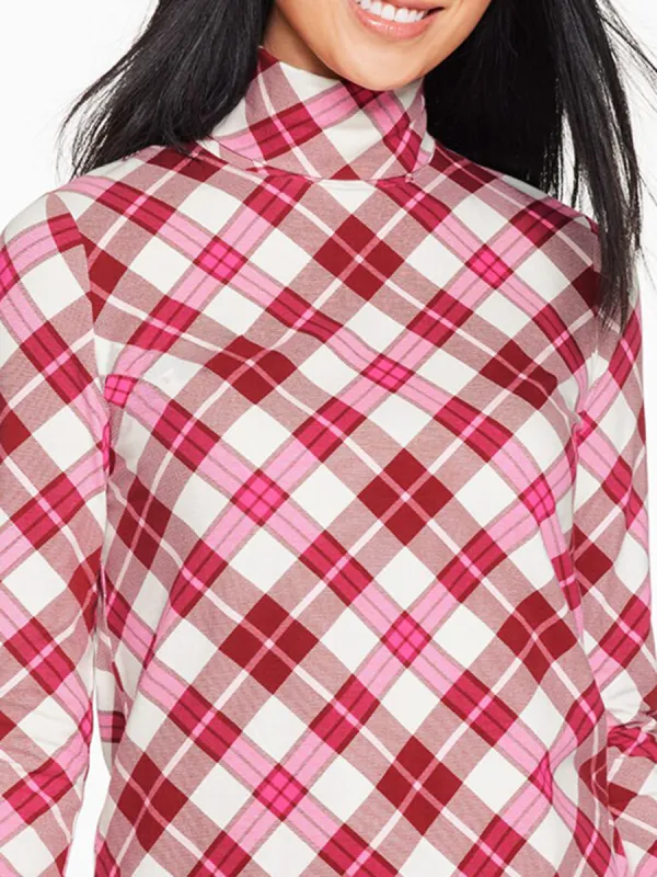 Women's Classic Winter Berry Patterned Stylish High Neck Sweater