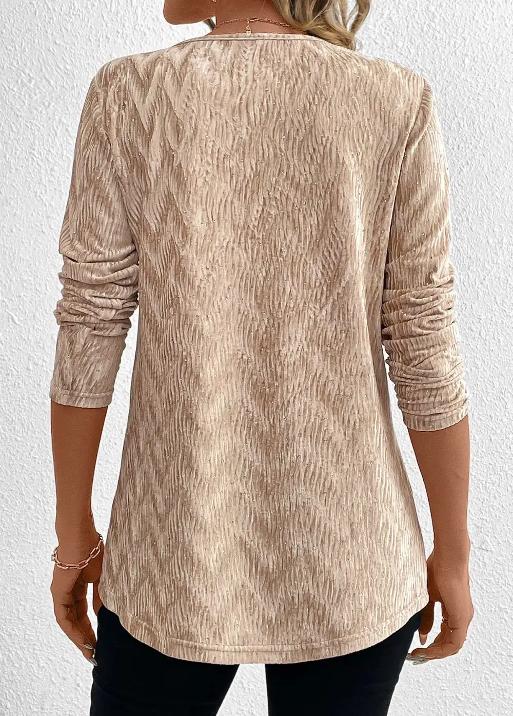 Champagne Velvet Long Sleeve T Shirt