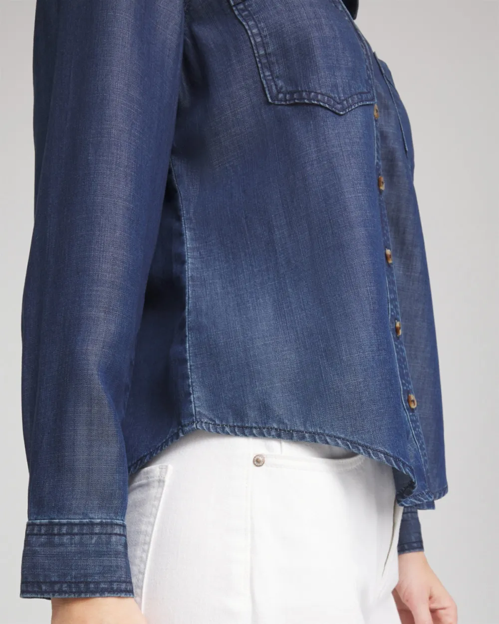 Denim Long Sleeve Button Up Shirt