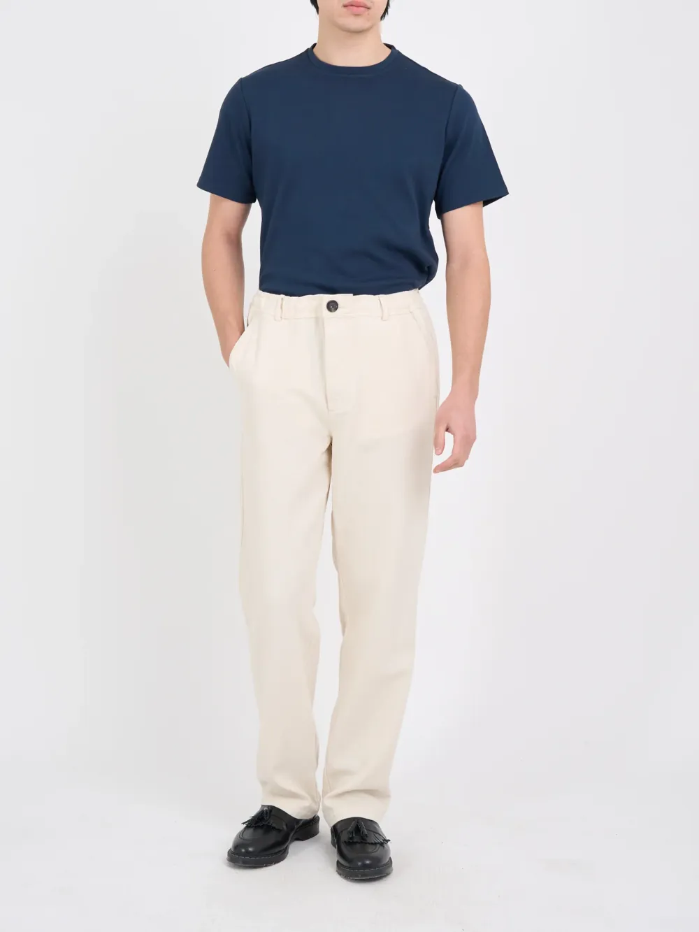 Ecru Elasticated Waist Trousers
