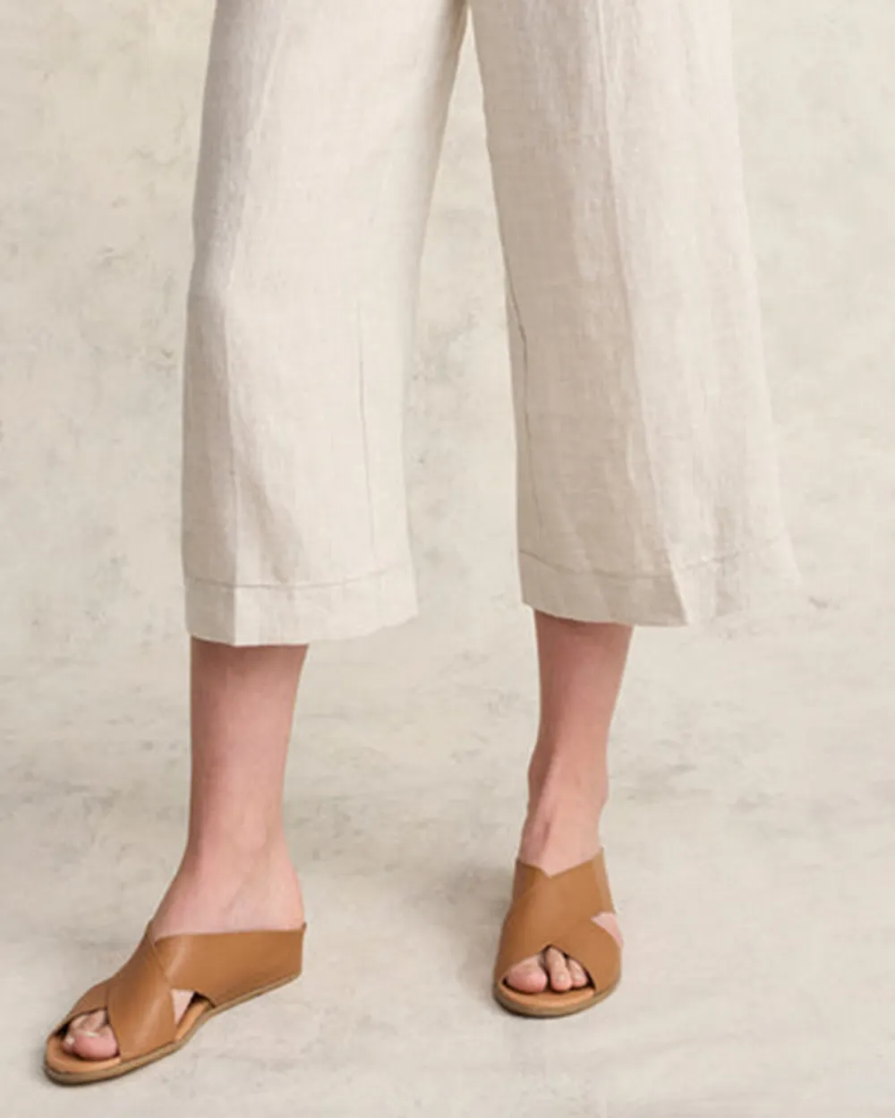 Mid Waist Linen Pants