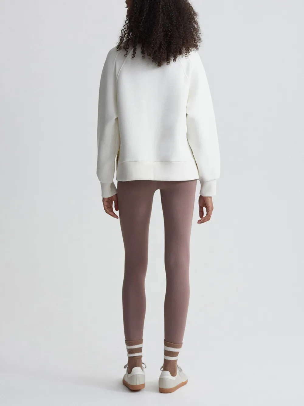 Modern Crew-Neck Side-Zip Textured Sweatshirt