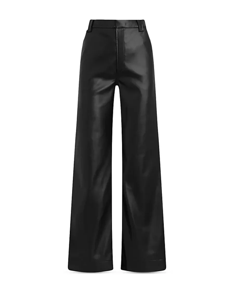 Faux Leather Wide Leg Pants