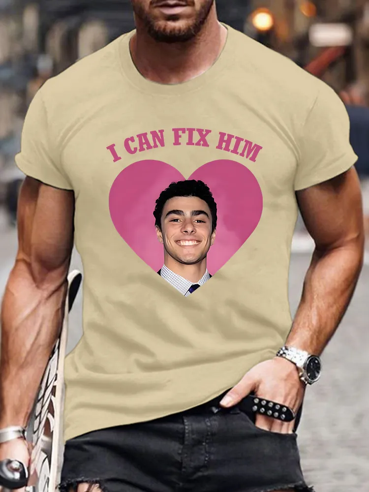 Men'S I Can Fix Him Short Sleeve Round Neck Pure Cotton T-Shirt