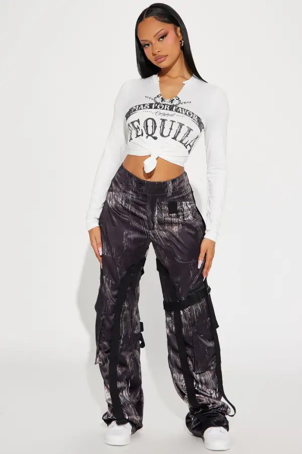 Mas Tequila Por Favor Crop Tee - Ivory