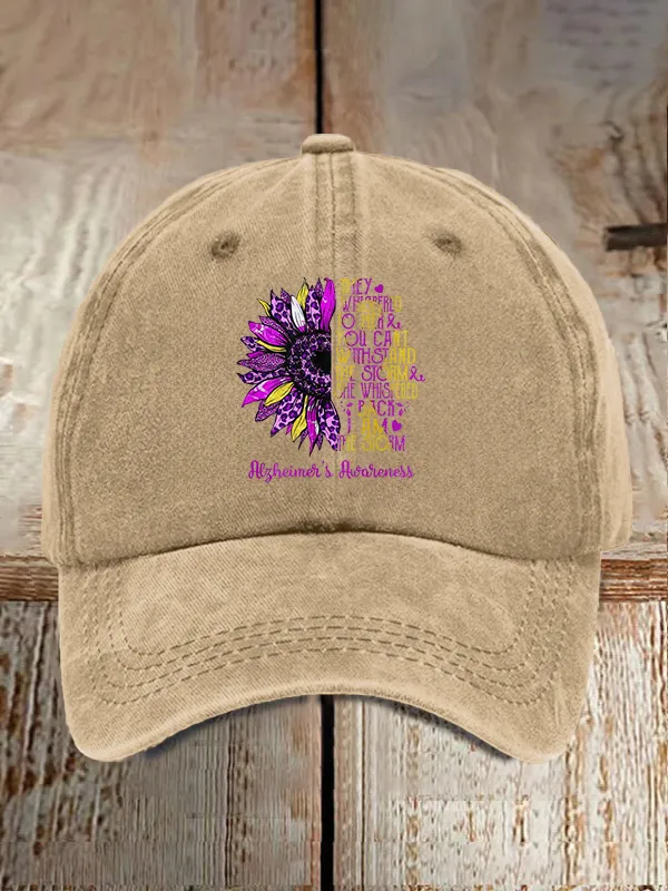 Sunflower I Am The Storm Alzheimer'S Awareness Baseball Caps