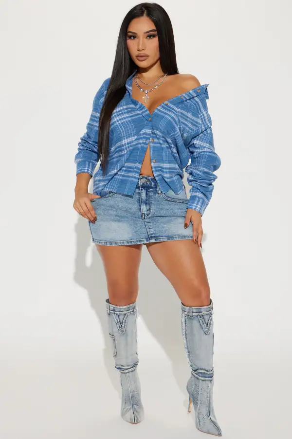 Fly High Plaid Shirt - Blue/combo