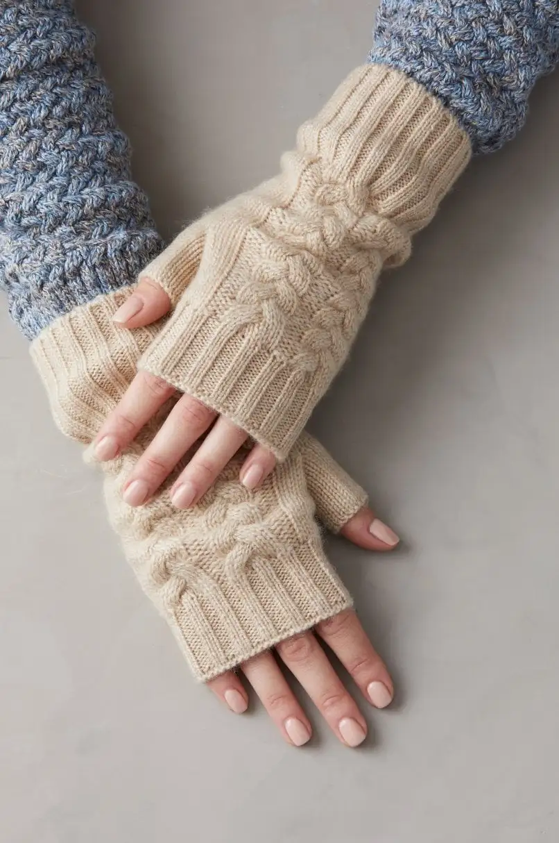 Women's Fingerless Cashmere Gloves