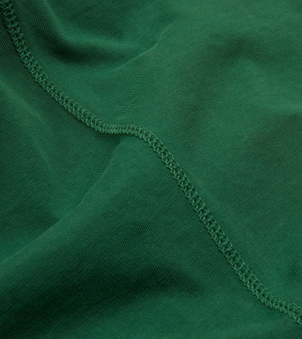 Casual Style Forest Green Cotton Crew Neck Hiking T-Shirt