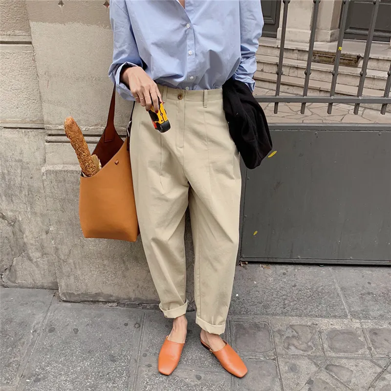 Versatile loose straight-leg commuter harem pants