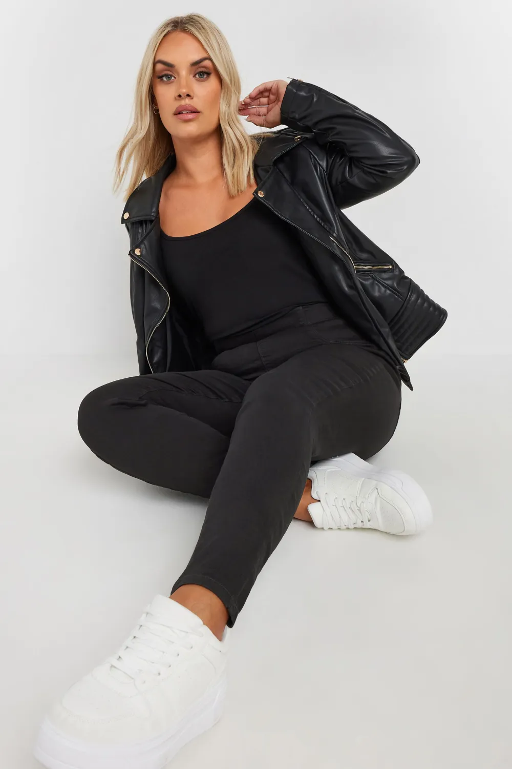 YOURS FOR GOOD Curve Black Pull On Stretch JENNY Jeggings