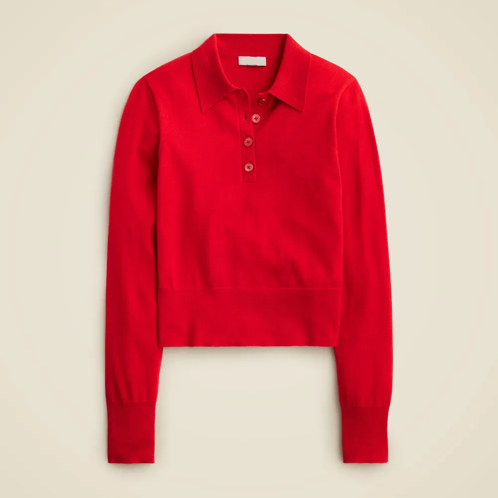 Cashmere-Blend Long-Sleeve Polo Sweaters