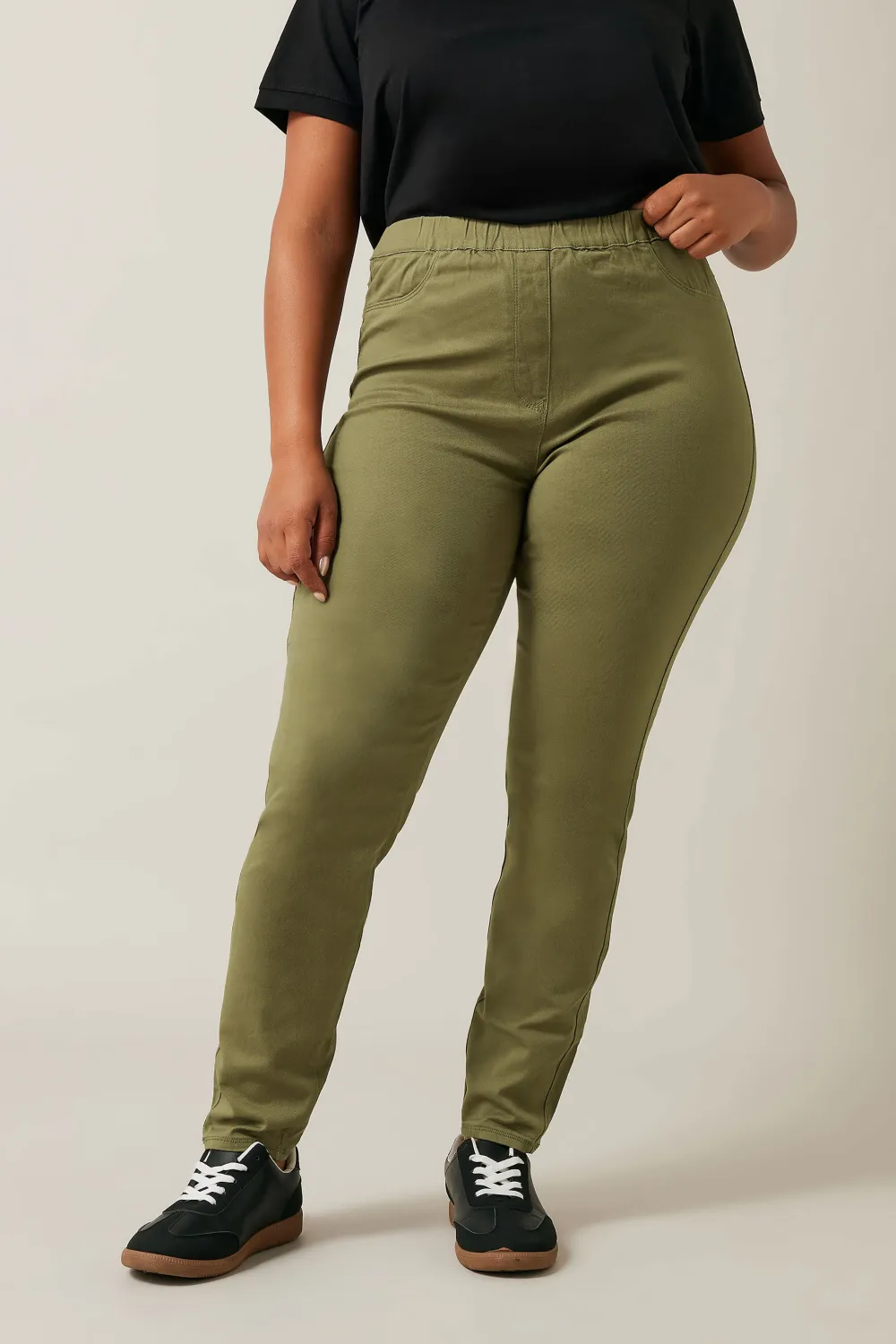 Evans Khaki Green Pull On Jeggings