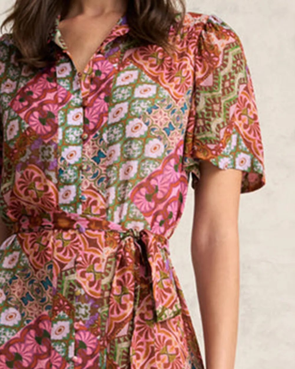 Georgette Flutter Sleeve Dress