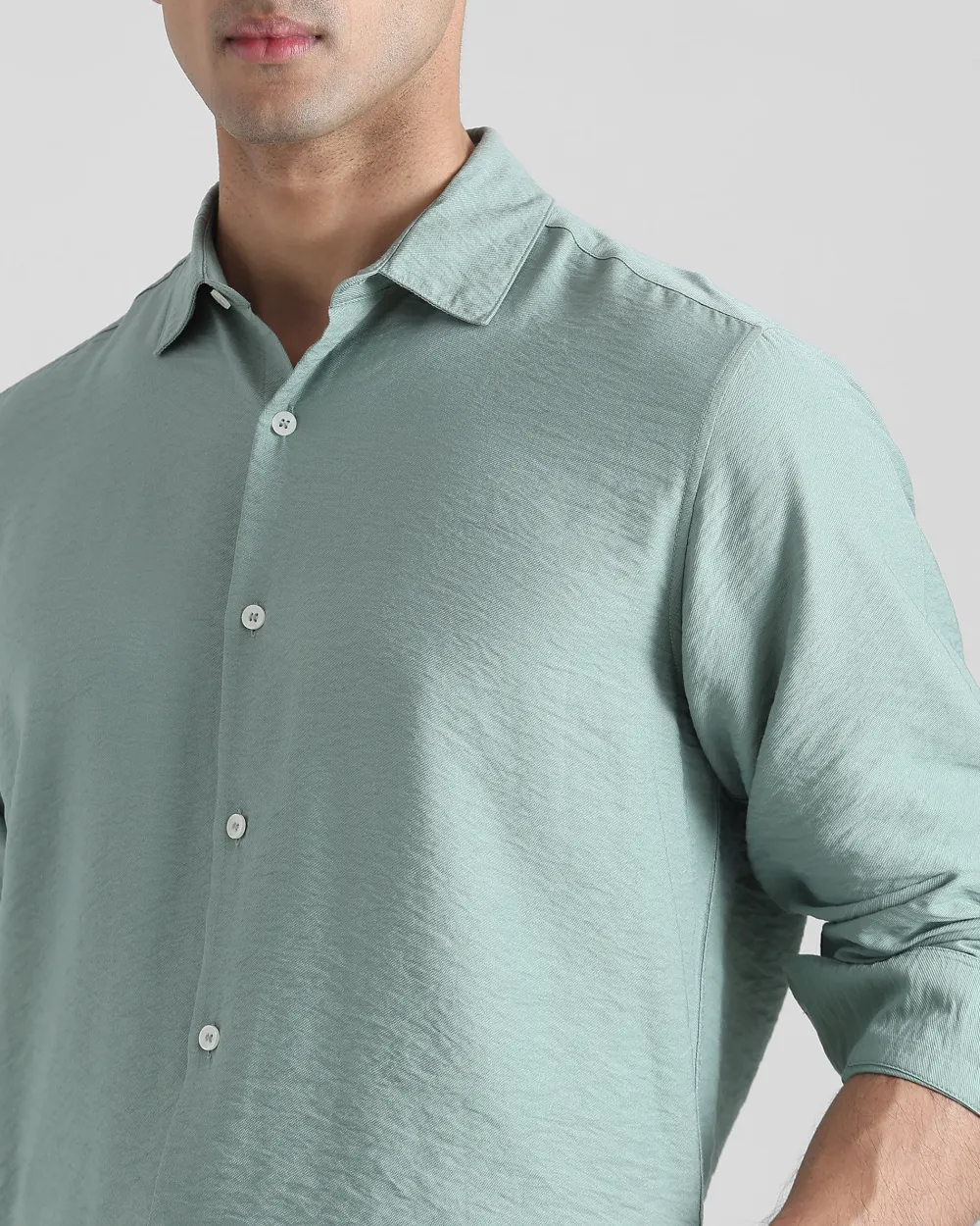 Leisure Simple Comfortable Slim-Fit Breathable Green Shirt